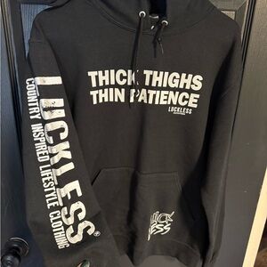 Black Hoodie - Thick Thighs Thin Patience